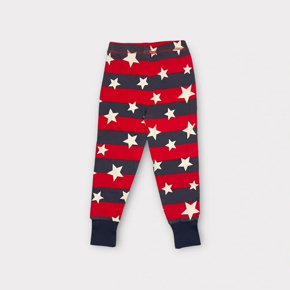 Mini Boden Star Stripes Pattern Red Pajama Set